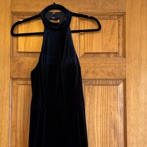 NWT Revelry Black Velvet Backless Bridesmaid Dress